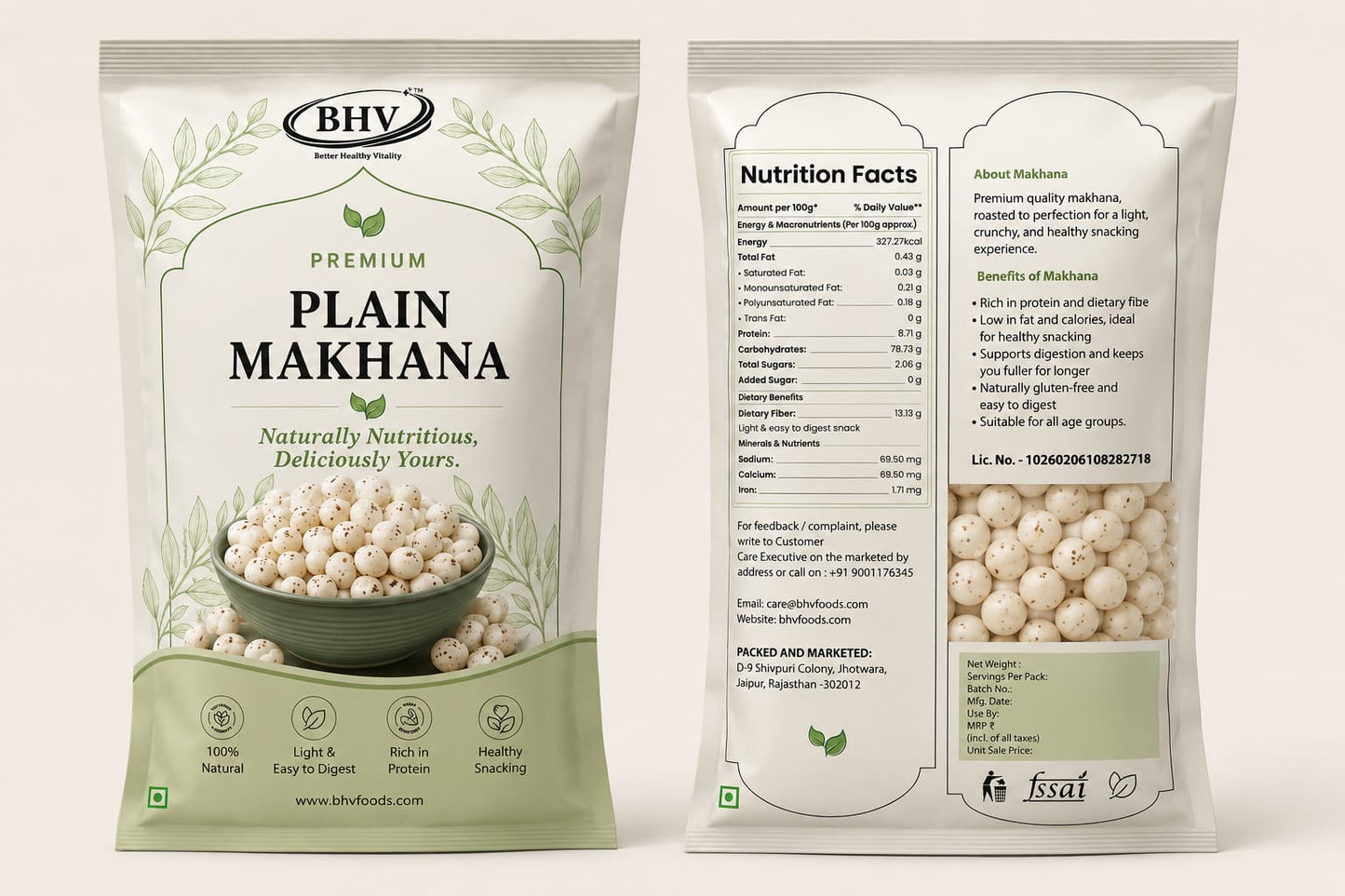 BHV Premium Raw Makhana – 100g